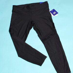 Athletic Black Leggings with Mesh Cut-Outs